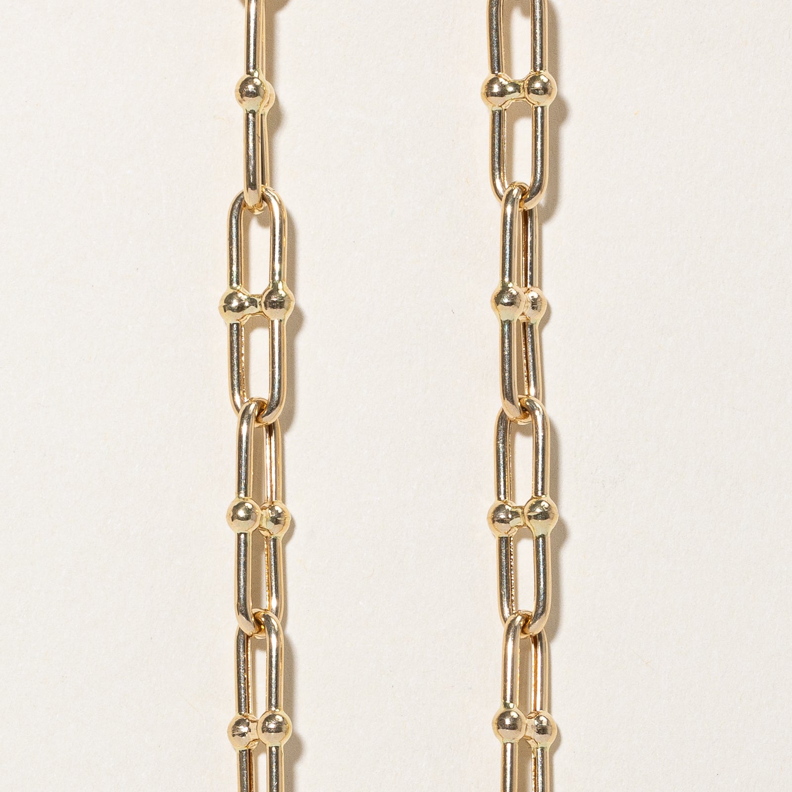 18K Yellow Gold Hardwear Inspired Chain Necklace - 6.77mm Width, 15.5 Inch Length - Elegant Layering Piece for Everyday Wear & Special Occasions