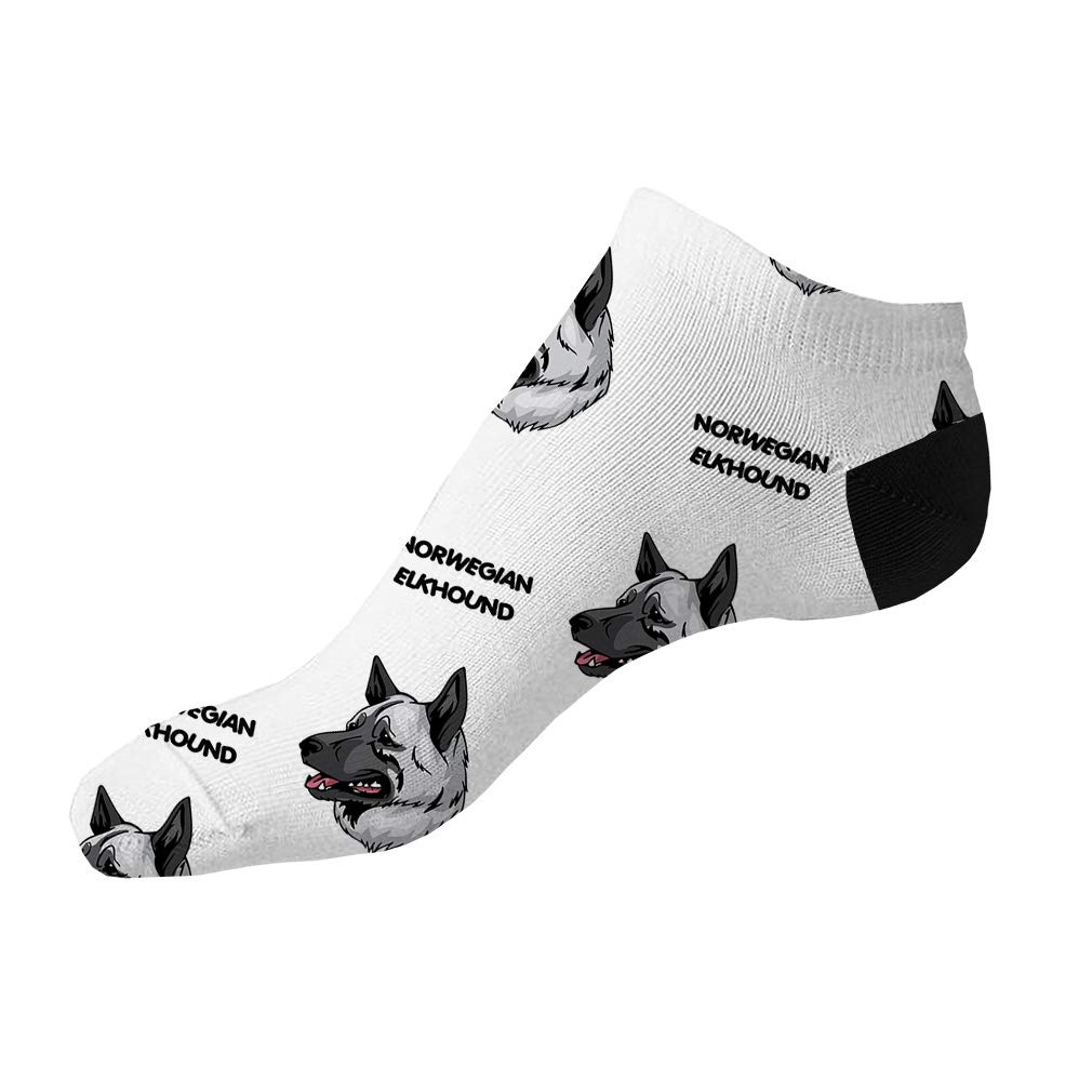 Norwegian Elkhound Dog Breed Pattern Ankle Socks for Men & Women - 3 Pairs Crazy Novelty Socks (Polyester Blend) - Perfect for Dog Lovers, Gifts & Casual Wear