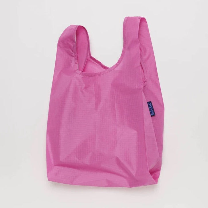 Big Baggu Extra Large Reusable Shopping Tote Bag - Vibrant Pink Color | Perfect for Groceries, Beach Trips & Eco-Friendly Shopping