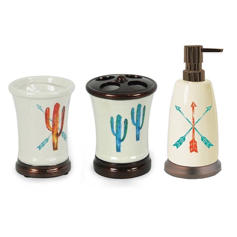 8-Piece Cactus Bathroom Accessory Set with Soft Cream Towels - Perfect for Spa, Guest Bathrooms, and Home Decor