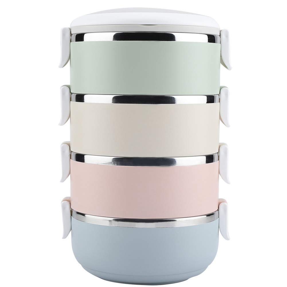 Sugoyi 4-Layer 2800ml Stainless Steel Thermal Lunch Box - Portable Insulated Food Container for Work, School & Picnics - Keeps Meals Hot or Cold for Hours