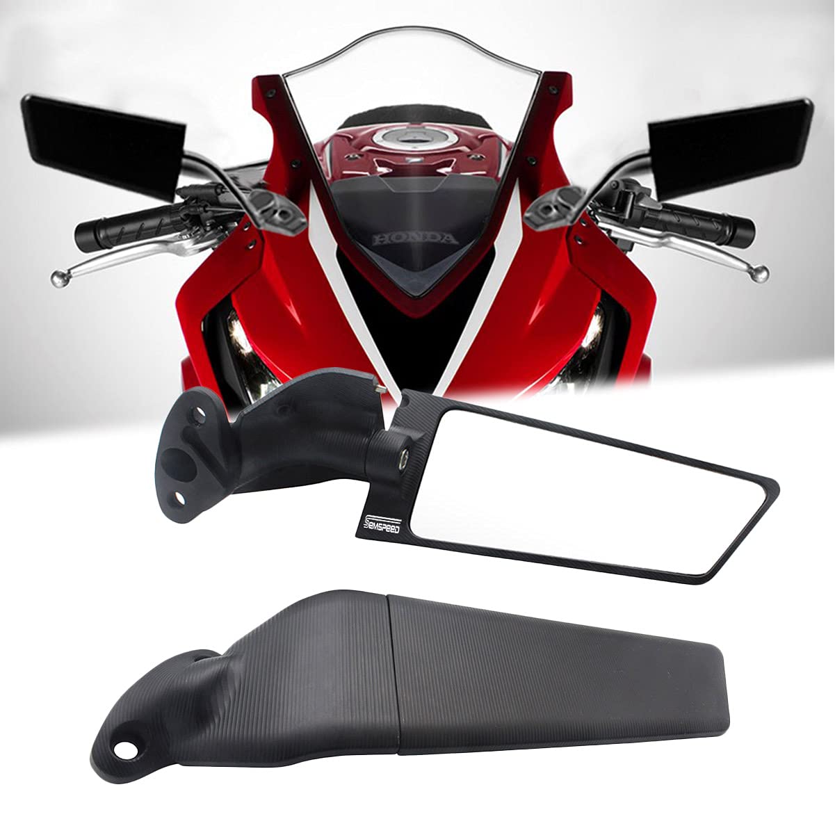 Honda CBR250R CBR300R CBR500 CBR650F CBR650R Motorcycle Rearview Mirrors - Adjustable Wind Wing Side Mirrors for Better Visibility | Perfect for Street Riding and Commuting