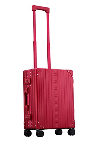 ALEON 21 Inch Aluminum Hardside Carry On Luggage - Lightweight & Durable Suitcase for Air Travel, Business Trips & Weekend Getaways (Ruby Red)