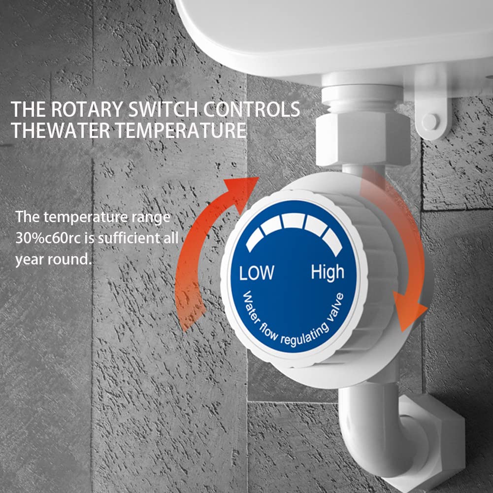 Instant Electric Tankless Water Heater - LCD Digital Thermostat for Bathroom & Kitchen | Fast Hot Water On Demand for Showers, Sinks & Faucets