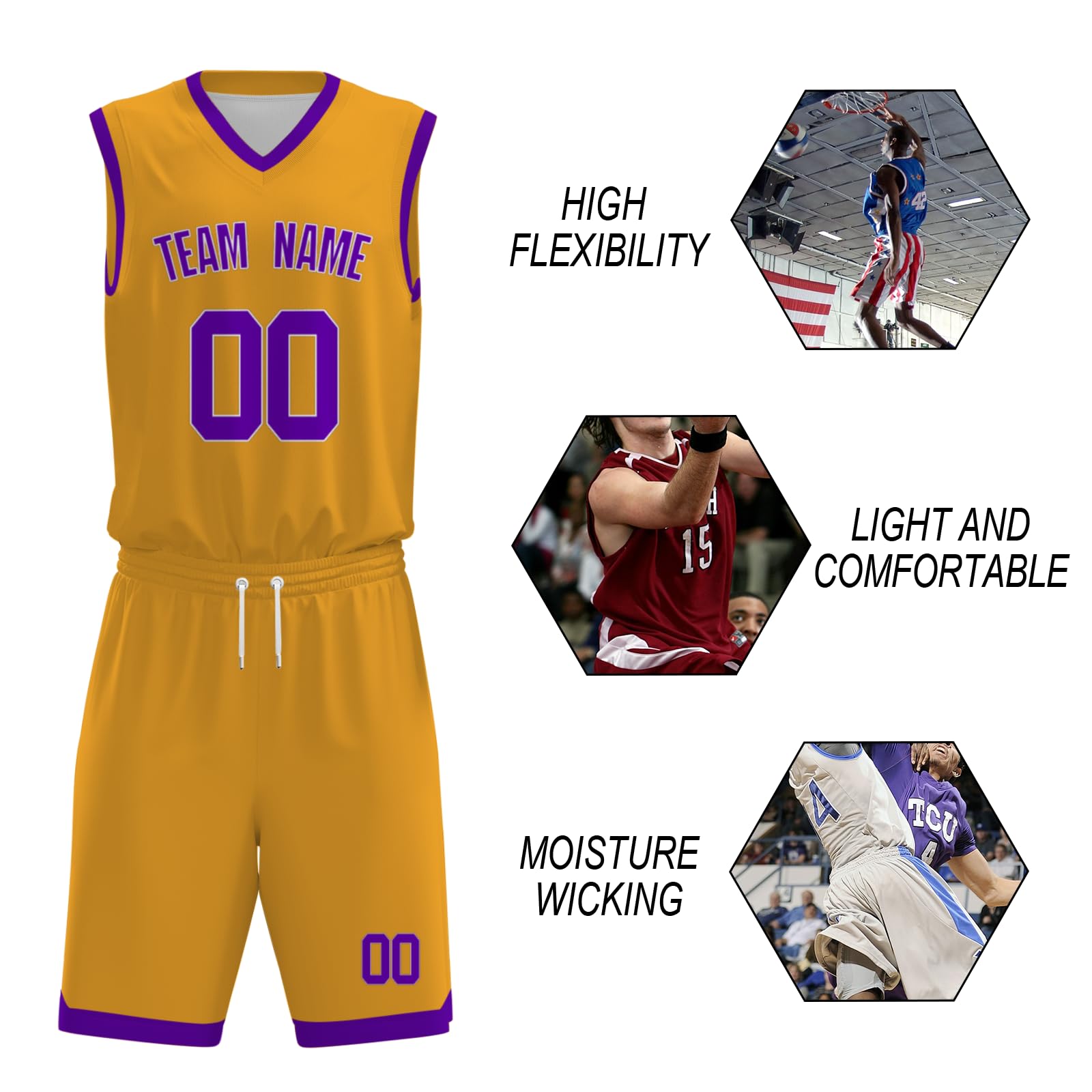 Custom Basketball Jerseys - Personalized NBA Style Uniforms for Men, Women & Kids - Perfect for Team Games, Tournaments & Fan Gear
