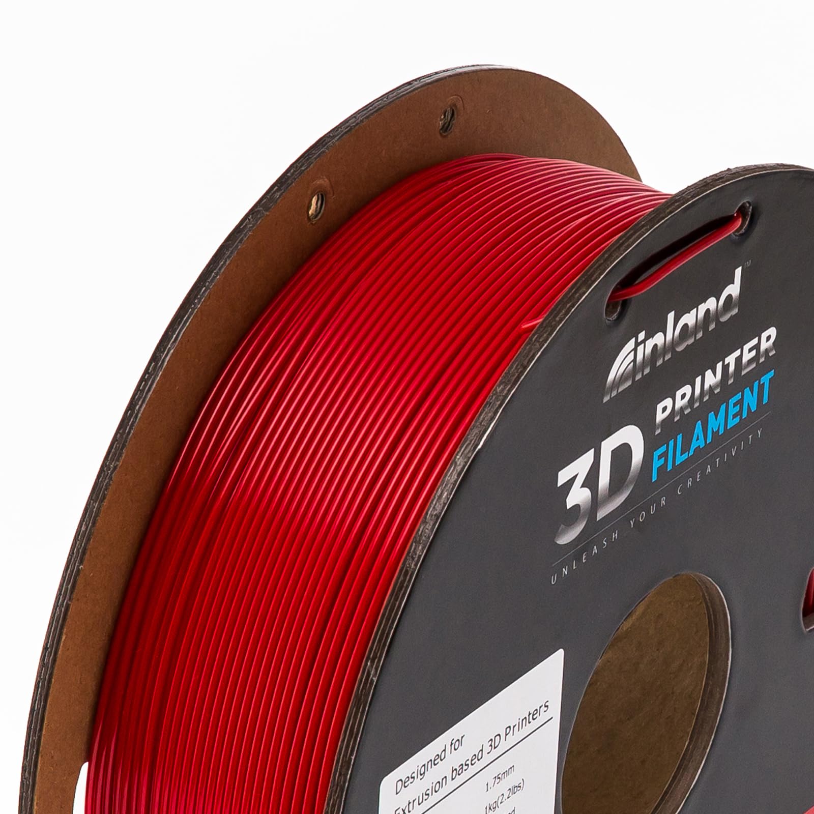 INLAND Micro Center PLA+ 3D Printer Filament 1.75mm - High Precision PLA Plus Filament with +/- 0.03mm Accuracy - 1kg (2.2 lbs) Cardboard Spool - True Red - Perfect for 3D Printing Models, Prototypes & DIY Projects