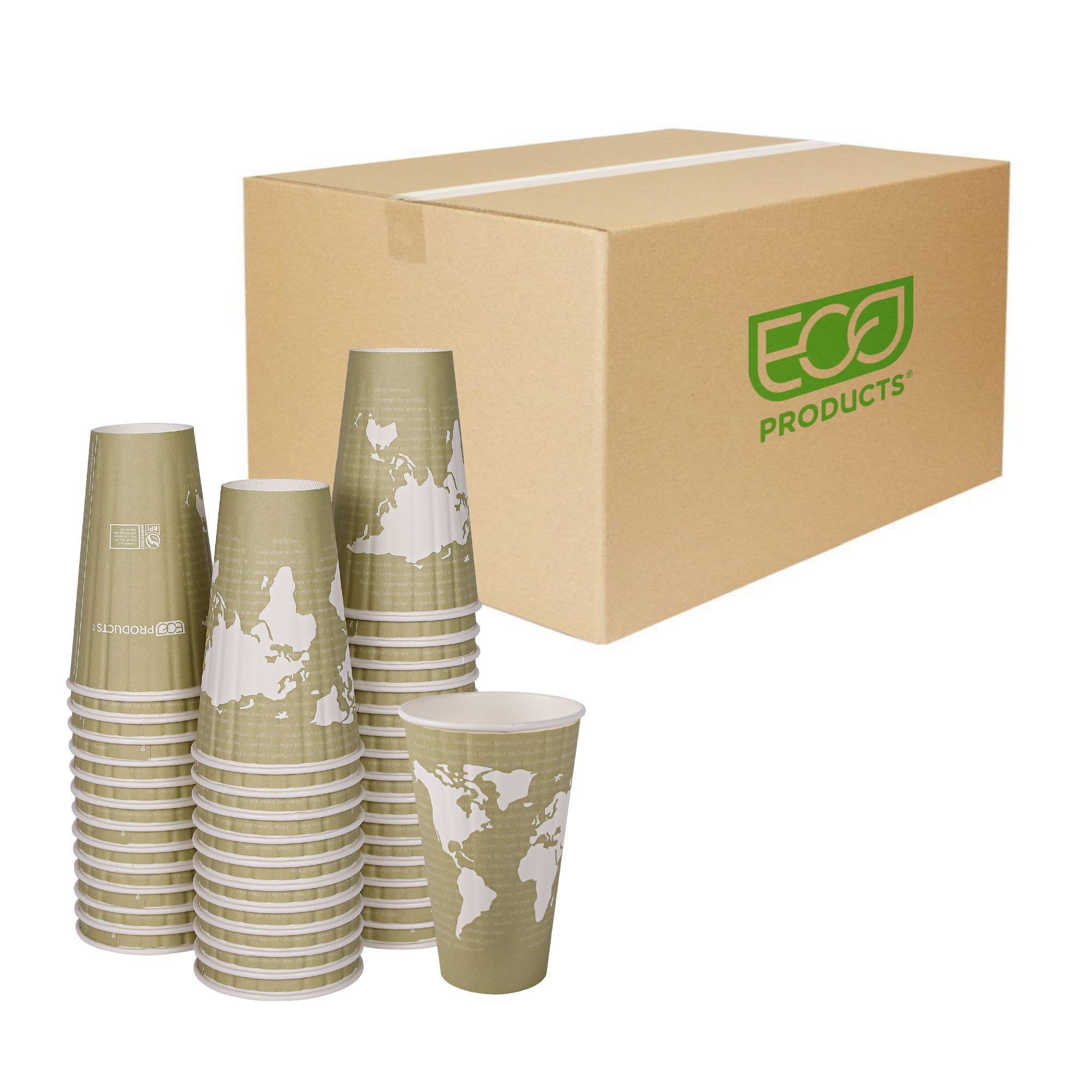 ECO-Friendly 16oz Compostable Coffee Cups - 600 Count Case | Double-Wall Insulated Hot Paper Cups with Plant-Based PLA Lining | No Sleeve Needed | Color Coded for Easy Identification | Perfect for Coffee Shops, Offices, and Eco-Conscious Events