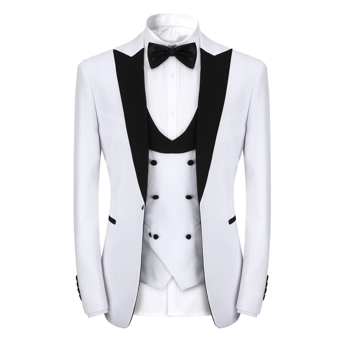 YFFUSHI Men's Slim Fit 3 Piece Suit Set - One Button Blazer, Vest & Dress Pants for Prom, Wedding & Business | Formal Attire for Special Occasions