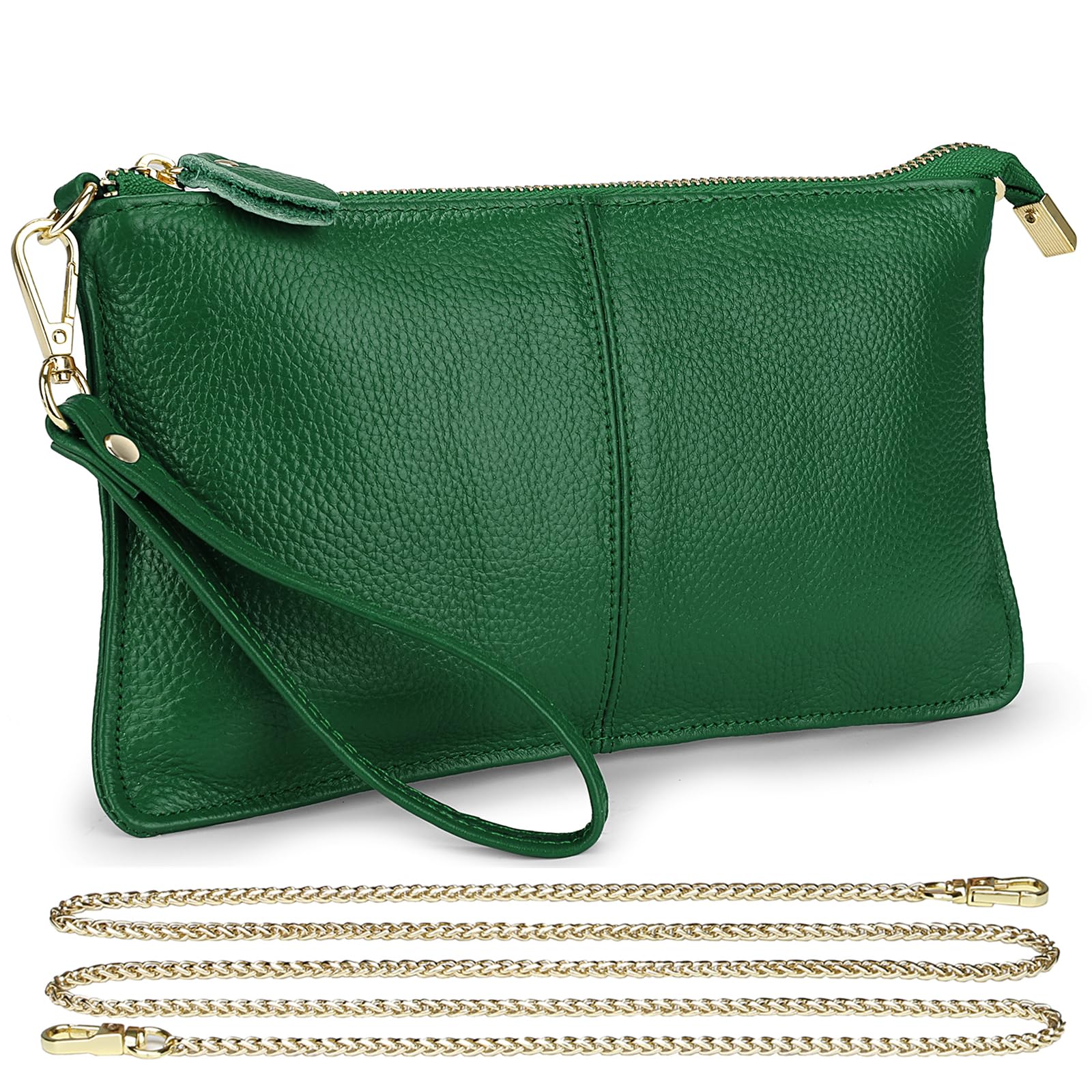 Uromee Genuine Leather Wristlet Wallet Clutch for Women - Crossbody Bag with Detachable Shoulder Strap - Perfect for Parties, Travel & Everyday Use
