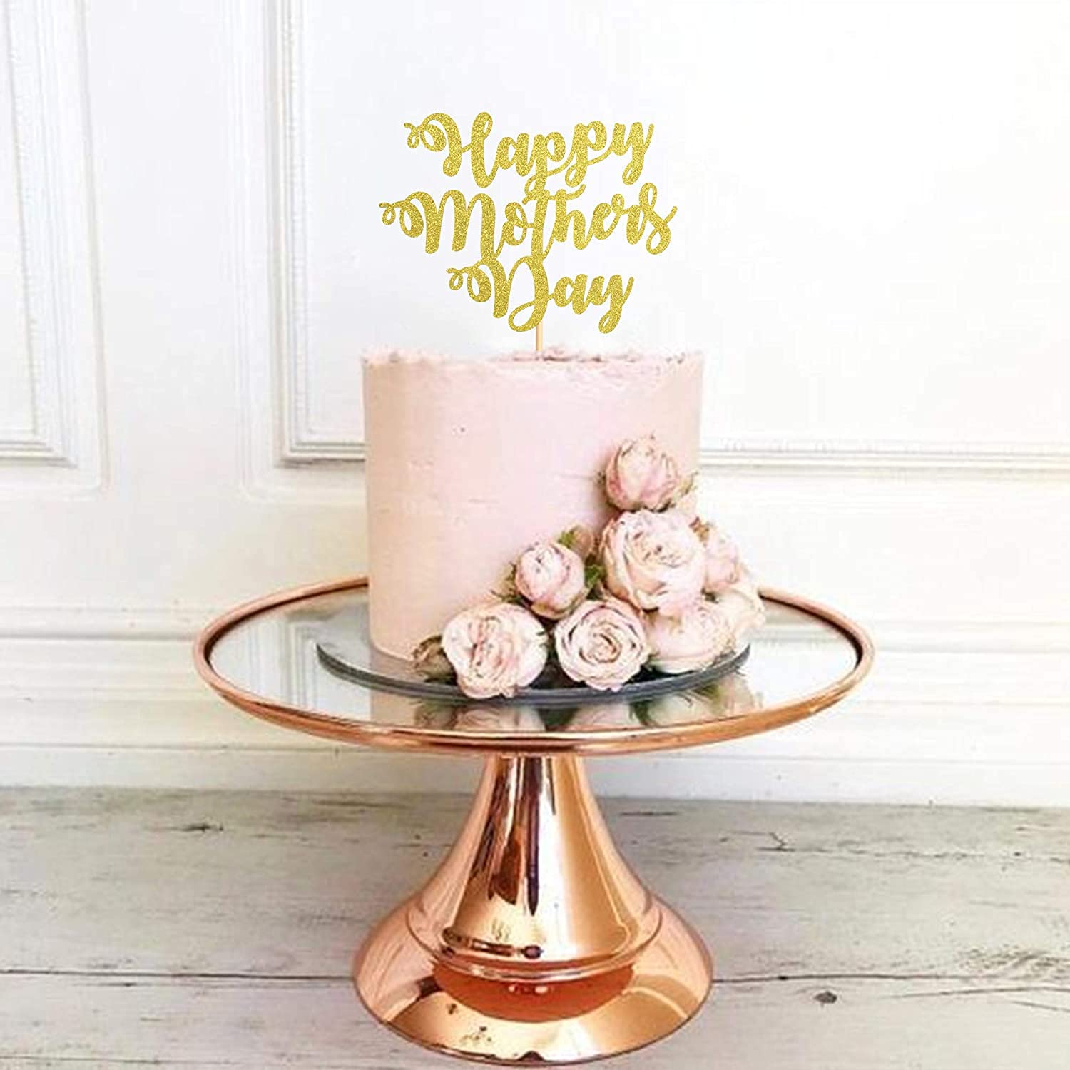 Gold Glitter Mother's Day Cake Topper - Elegant Party Cake Decoration for Mother's Day Celebration - Perfect for Birthday Cakes, Cupcakes & Special Occasions