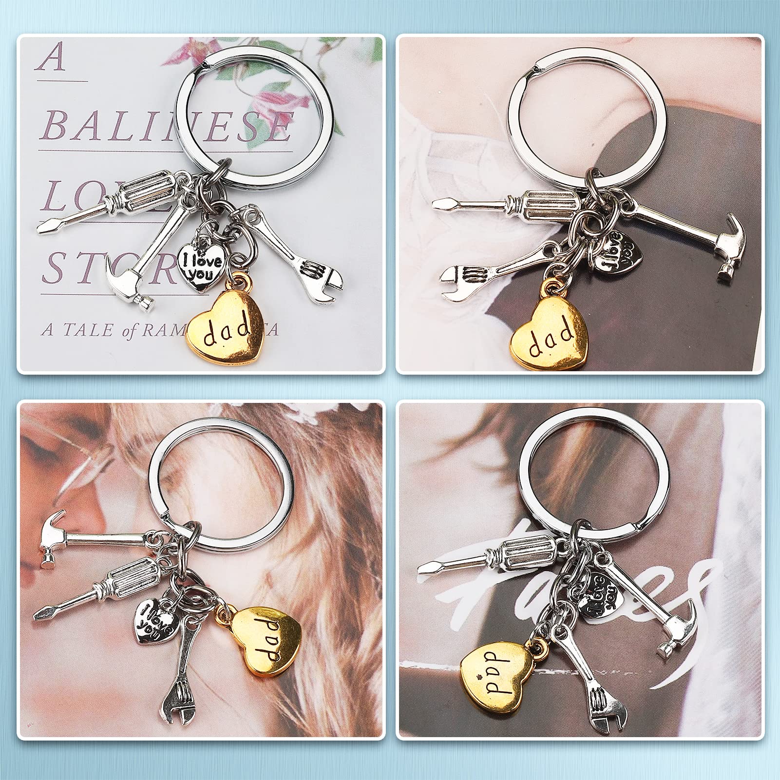 PLwelth Engraved Dad Keychain for Men - Personalized Gift for Father's Day, Birthday, Christmas from Son or Daughter - Perfect for Car Keys, Backpacks & Everyday Use