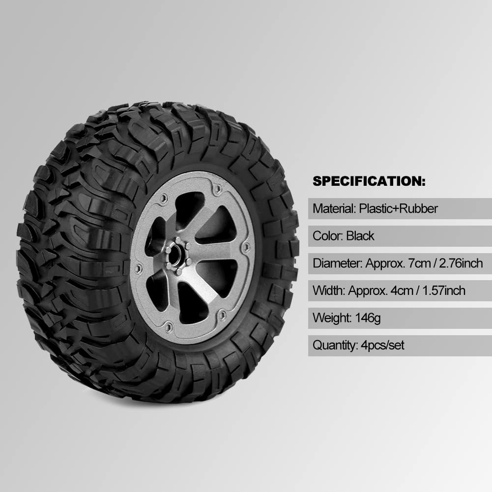 1:16 RC Crawler Tires Rubber - Heavy Duty Off-Road Tires for RC Cars - Durable RC Accessories for Rock Crawling & Trail Adventures