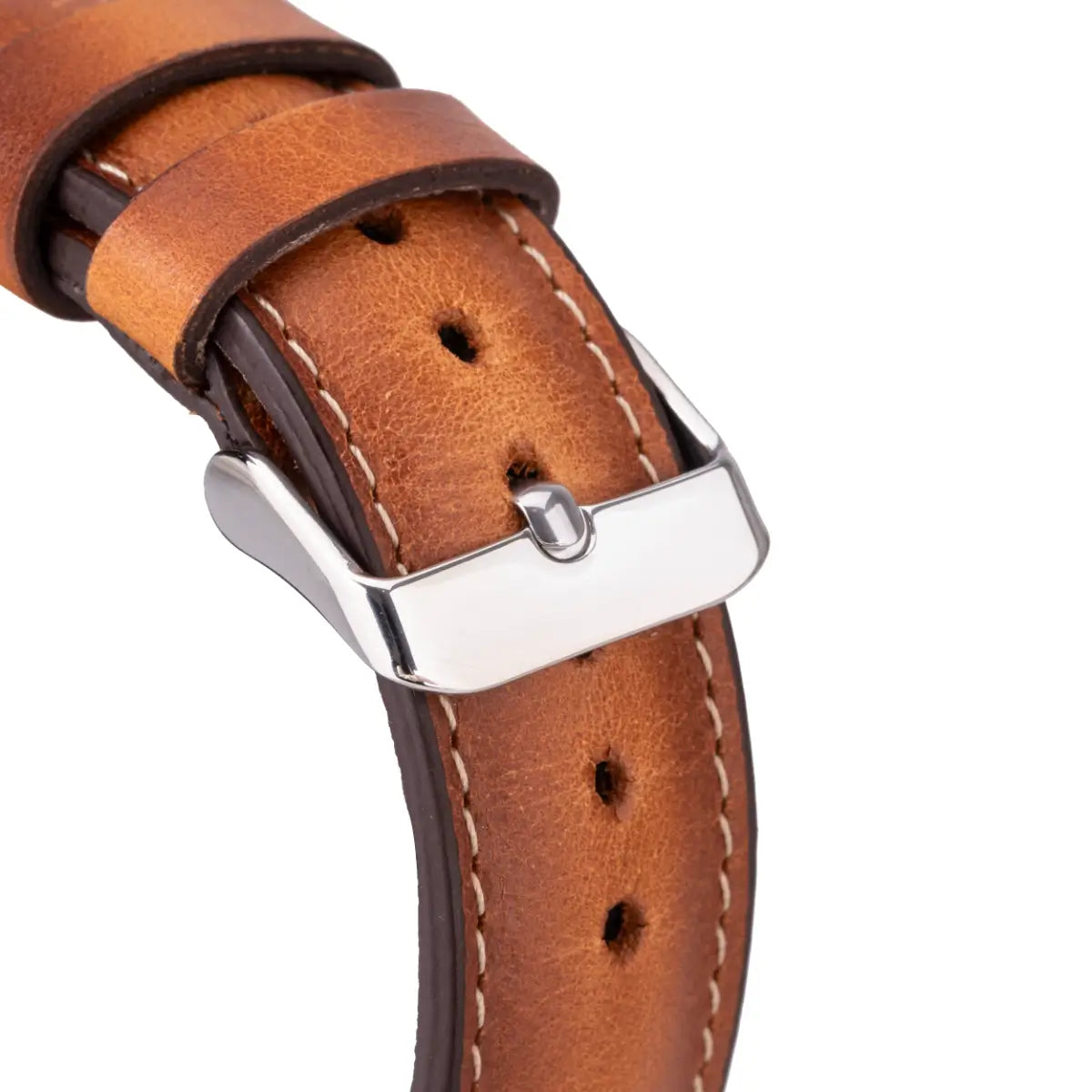 Premium Burnished Brown Leather Strap for Apple Watch - Classic & Stylish Replacement Band for Work, Gym & Everyday Wear