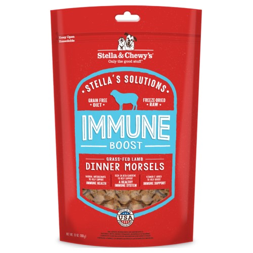 Stella & Chewy's Freeze-Dried Dog Food - Immune Boost Formula with Grass-Fed Lamb | Premium Raw Nutrition for Dogs | Perfect for Sensitive Stomachs & Immune Support