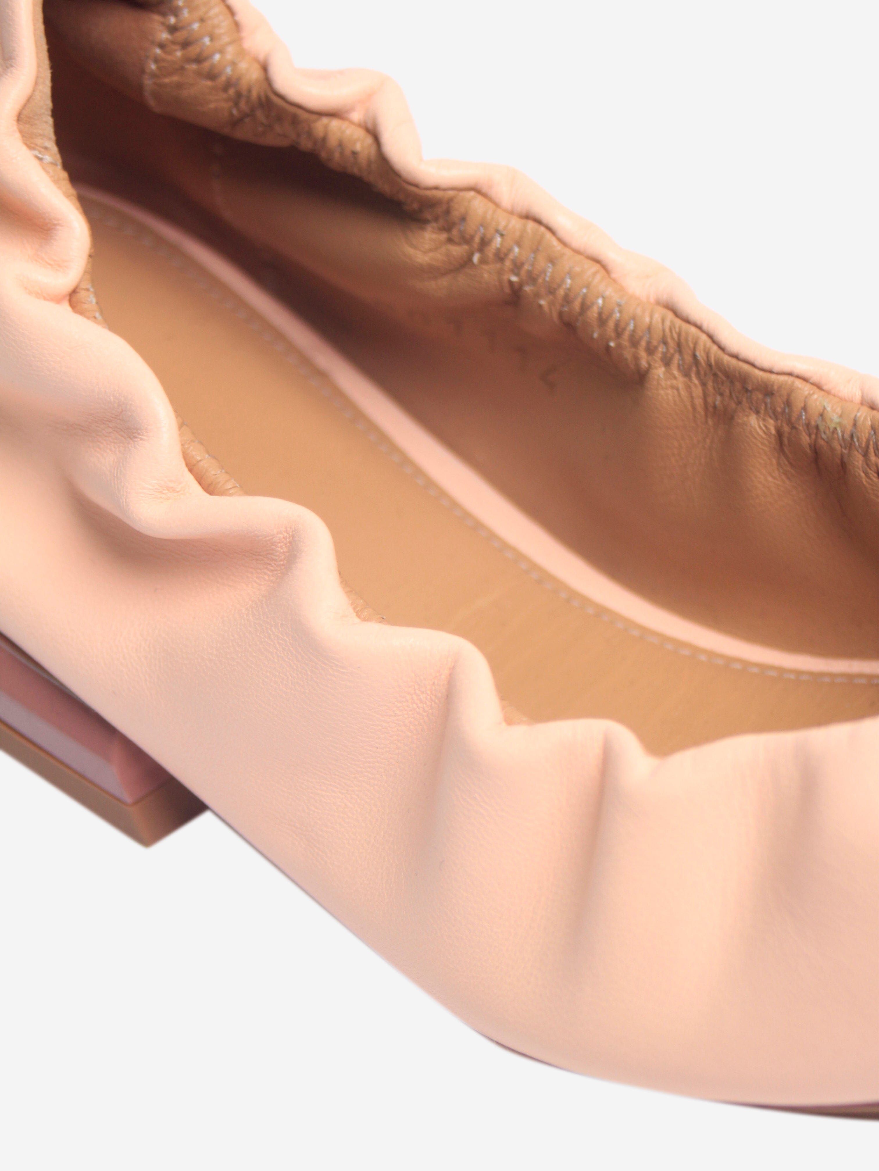 Elegant Blush Pink Leather Ballet Flats for Women - Size EU 37.5 (US 7.5) - Comfortable & Stylish for Work, Wedding & Casual Outfits
