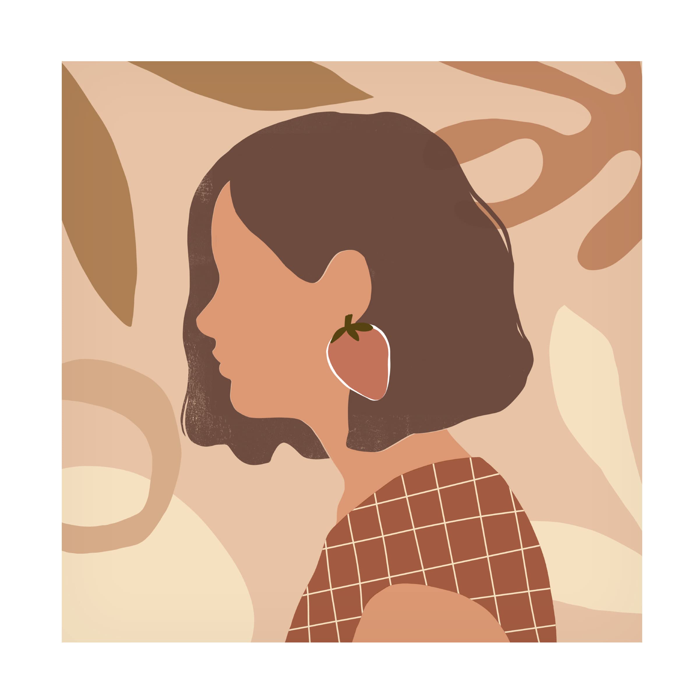 Victoria Barnes 'Fruit Earring IV' Canvas Wall Art Print - Modern Home Decor for Living Room, Bedroom & Office