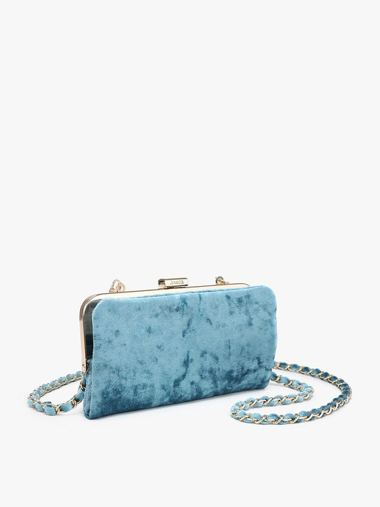 Sue Velvet Wallet Pouch Crossbody Bag for Women - Slim RFID Blocking Card Holder with Wristlet Strap - Perfect for Travel, Shopping & Everyday Use