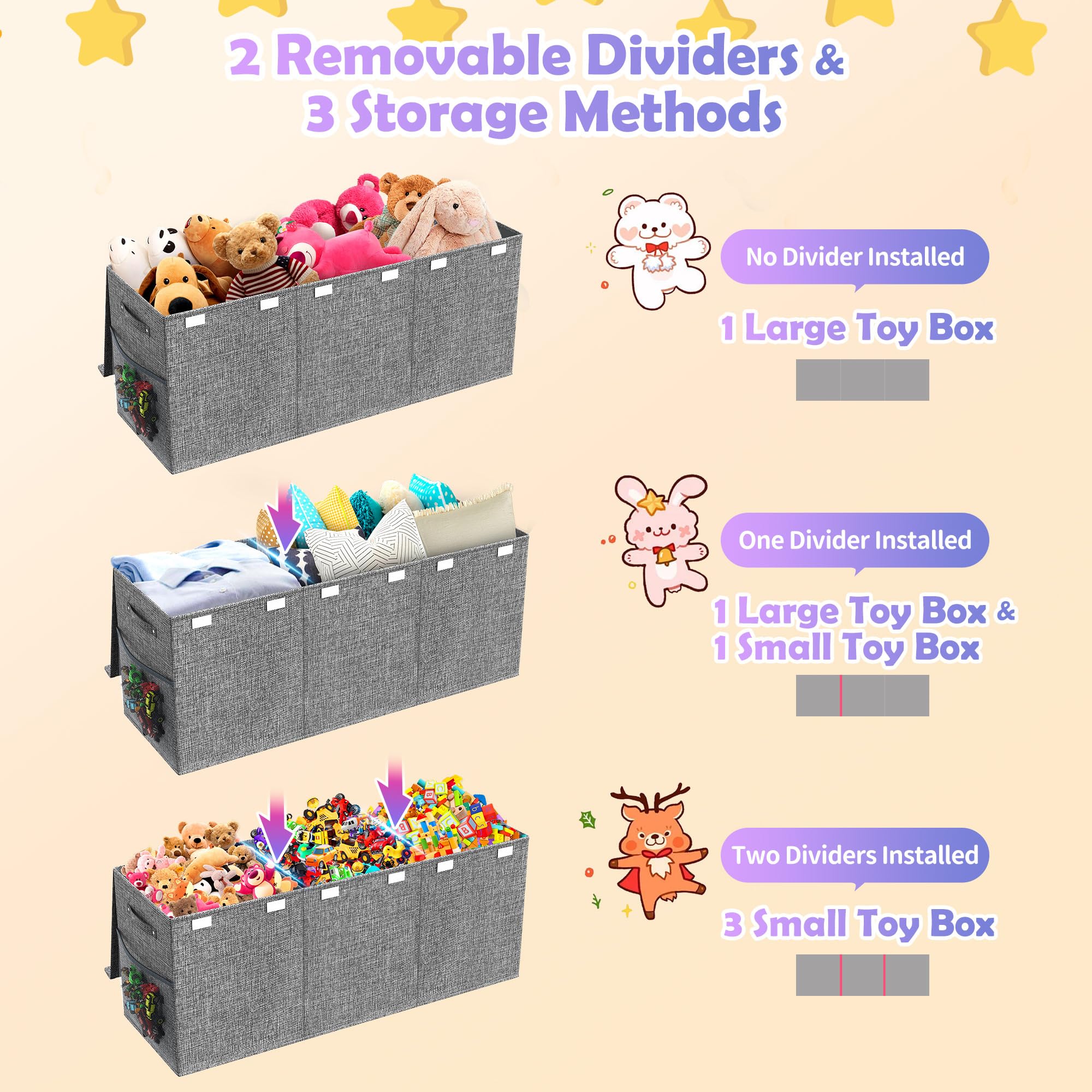 Extra Large Collapsible Toy Storage Box for Kids - 41