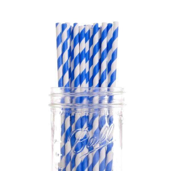 1000 Pack Biodegradable Blue & White Paper Drinking Straws - Eco-Friendly, Bulk Wholesale for Birthday Parties, Events, Bistros, Bars, Cafes & Takeaway - Perfect for Smoothies, Cocktails & Cold Beverages