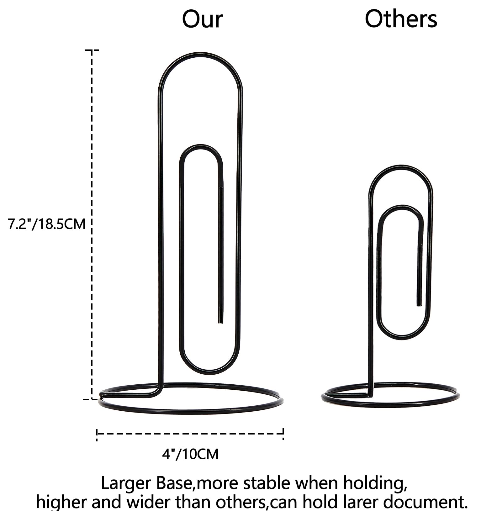 4 Pack Large Paper Clip Memo Holders for Desk - Letter & Bill Organizer, Mail Storage Stand, Office Desktop Accessories - Perfect for Home Office, School, and Workspace Organization