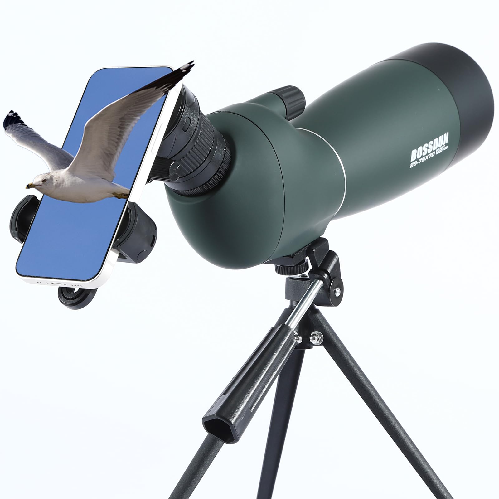 25-75x70mm HD Spotting Scope with Tripod & Phone Adapter - BAK4 Prism FMC Zoom Waterproof Telescope for Hunting, Birdwatching, Target Shooting - Perfect for Outdoor Adventures, Wildlife Observation & Travel Sightseeing