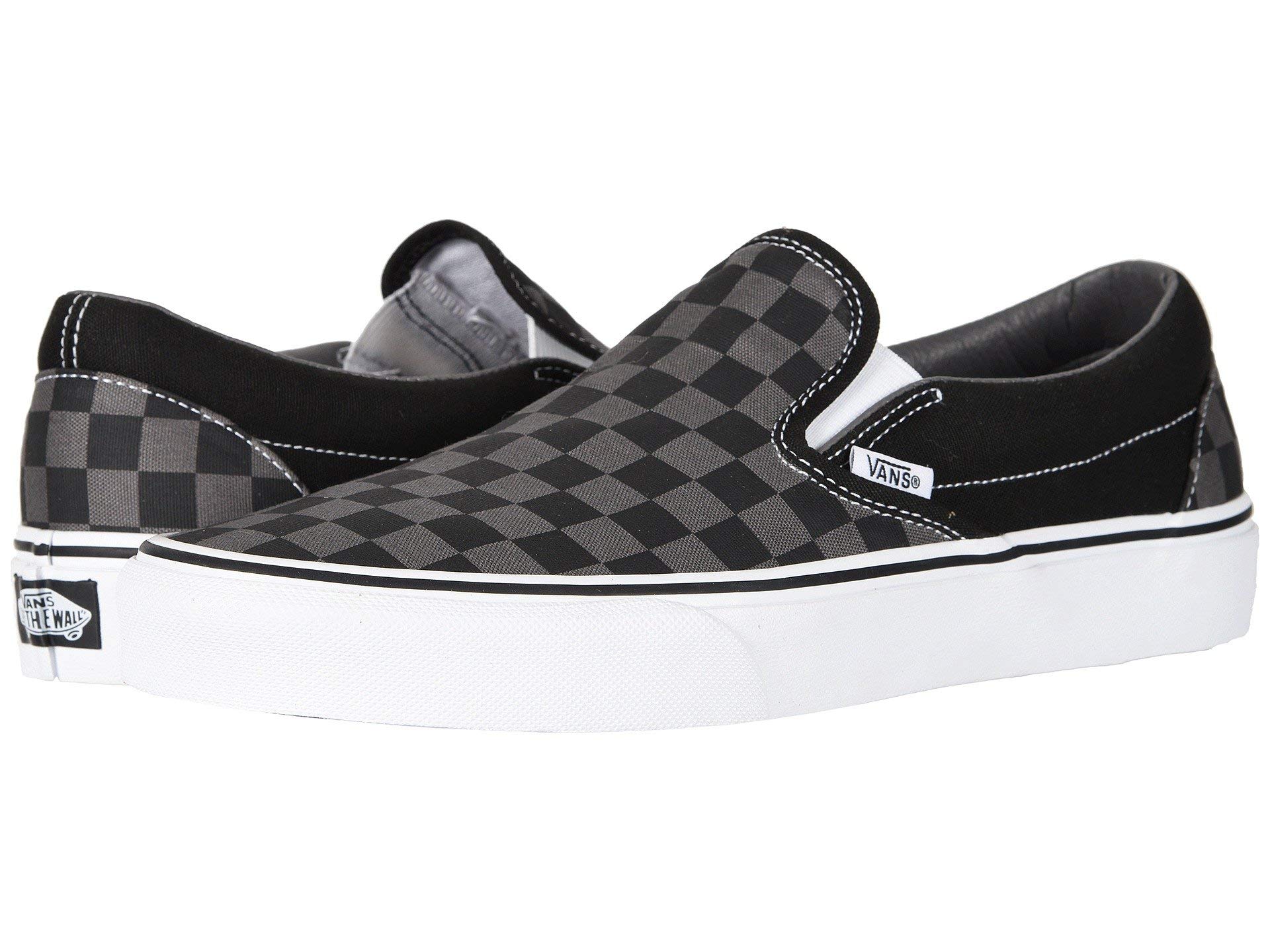 Vans Unisex Classic Slip-On Skate Shoes - Black/Pewter | Comfortable Casual Sneakers for Men & Women | Perfect for Streetwear, Skateboarding & Everyday Wear