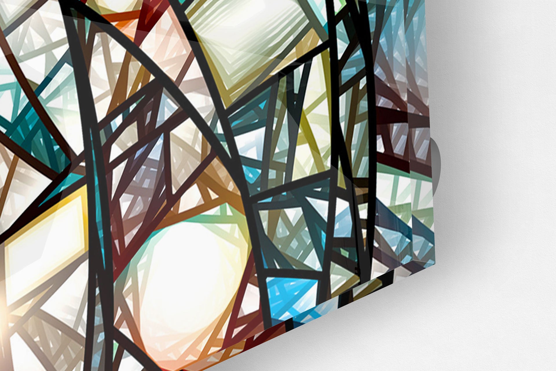 Swirl Stained Glass Design - Handcrafted Artisan Window Panels for Home Decor, Church & Wedding Venue Decorations