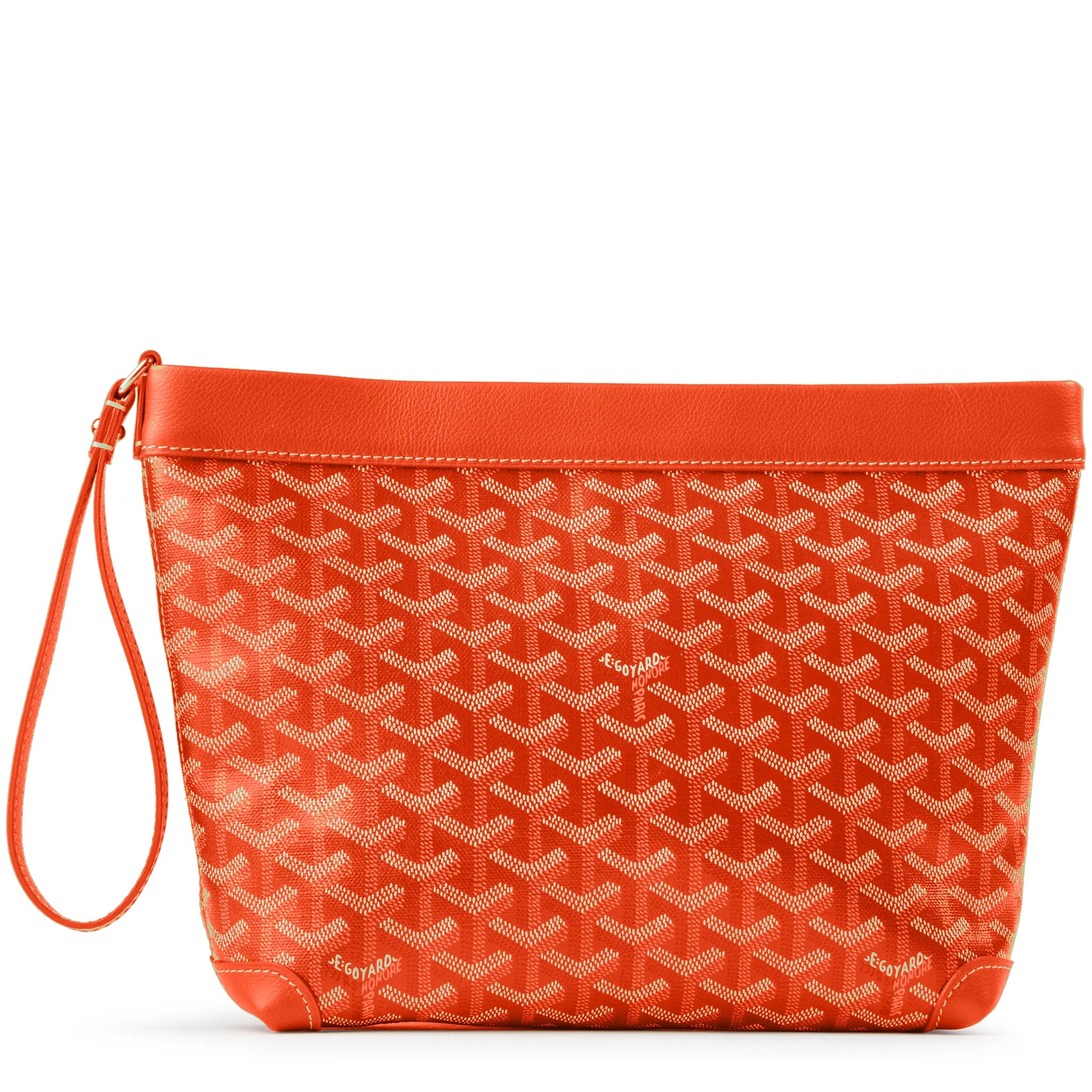 Goyard Conti Orange Leather Pouch - Luxury Designer Handbag for Women - Perfect for Travel, Parties & Everyday Use