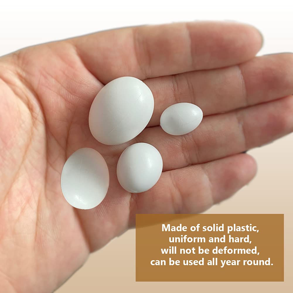 MESINURS 10-Pack Solid Plastic Eggs for Parrots - Stop Birds from Laying, Hatching Replacement Eggs | Perfect for Bird Breeding, Nesting Control & Training | Ideal for Aviaries, Pet Stores & Bird Owners