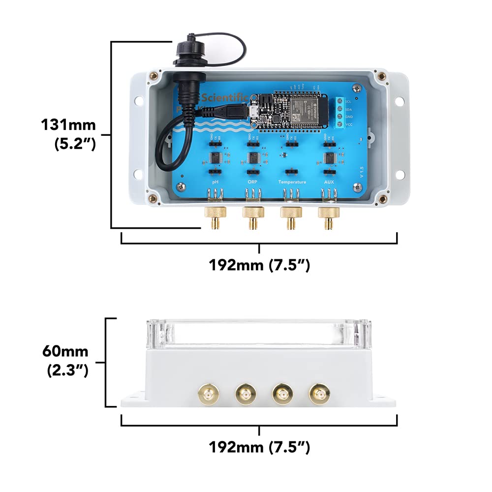 Atlas Scientific Wi-Fi Pool Monitoring Kit - Smart Water Quality Tester for Swimming Pools, Spas & Hot Tubs | Real-Time pH, ORP & Temperature Tracking | Perfect for Homeowners & Commercial Pool Maintenance