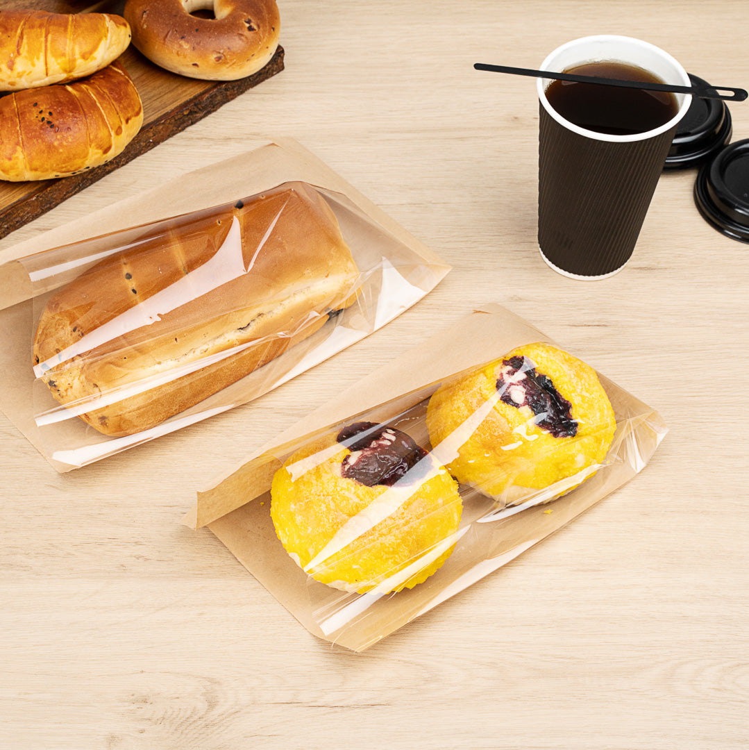 Eco-Friendly Kraft Paper Bread Bags with Side Window - 6