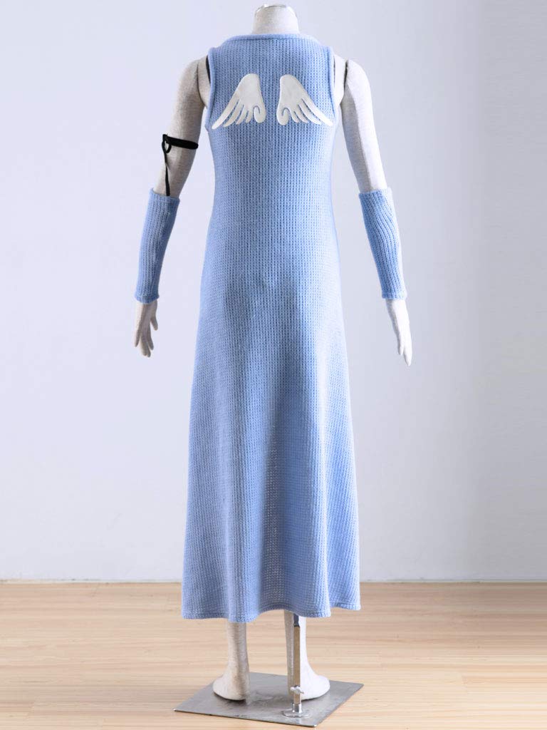 Anime Game Cosplay Rinoa Black Wig & Blue Dress Suit for Women - Halloween Costume | Perfect for Cosplay Events, Halloween Parties, and Themed Gatherings