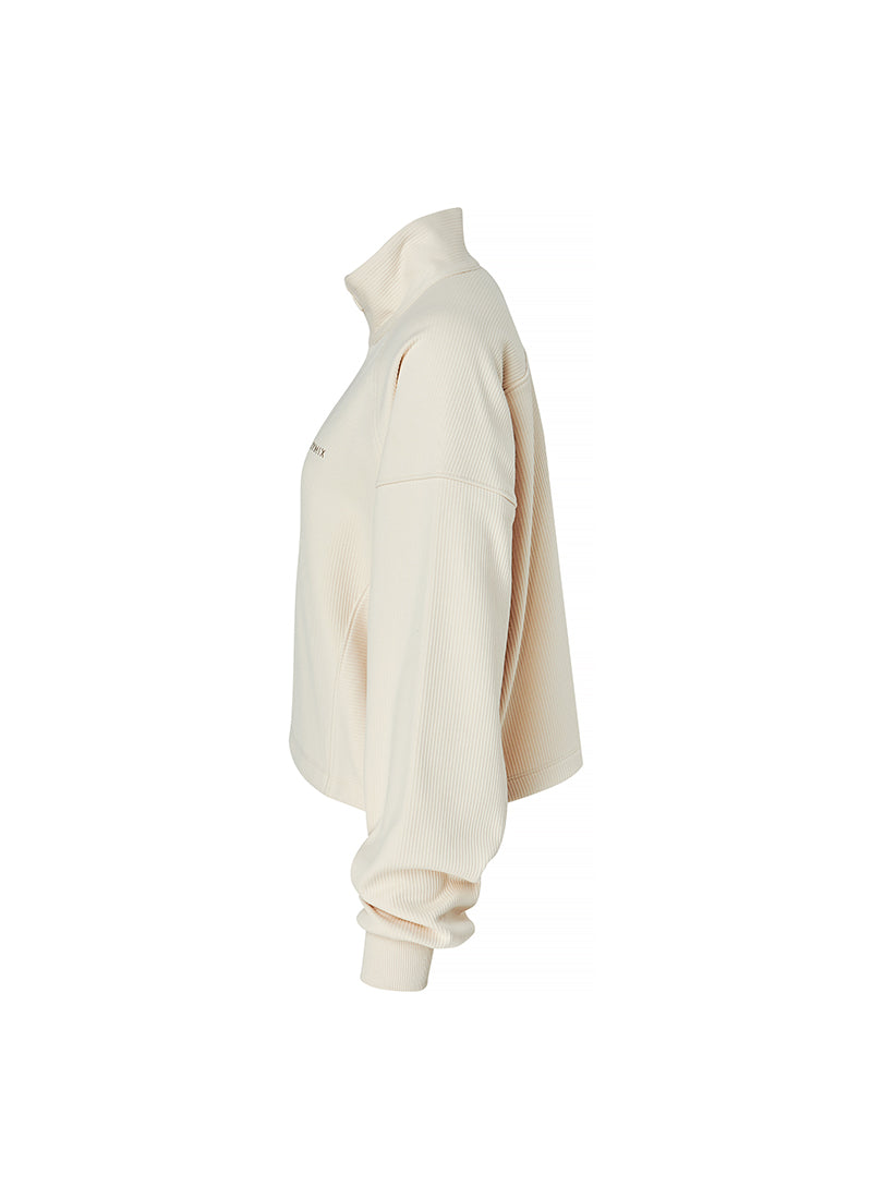 Women's Peach Ribbed High Neck Half Zip Anorak Jacket - Stylish & Cozy Outerwear for Fall & Winter, Perfect for Casual Outings & Outdoor Adventures