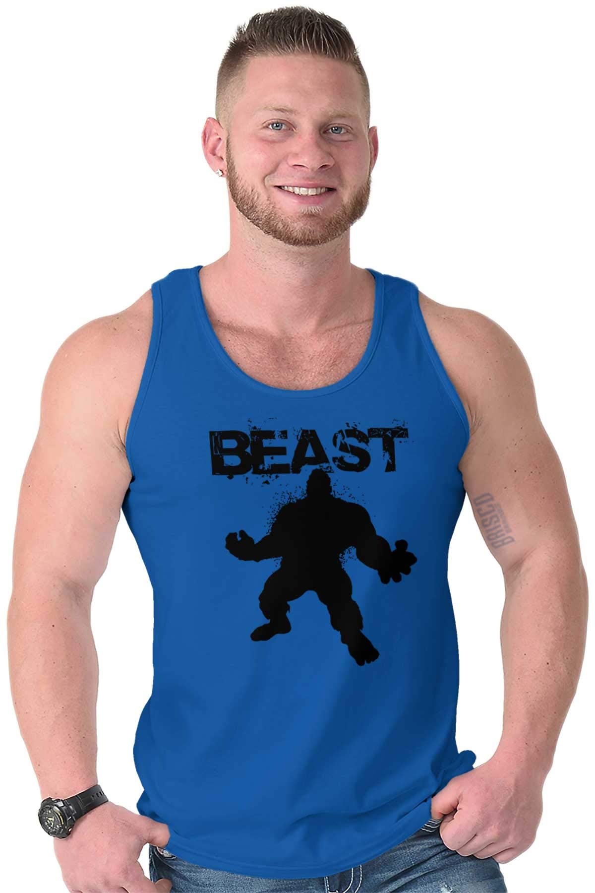 Brisco Brands Beast Gym Fitness Tank Top for Men - Sleeveless Workout Tee for Bodybuilding & Weightlifting | Perfect for Gym, Training & Casual Wear