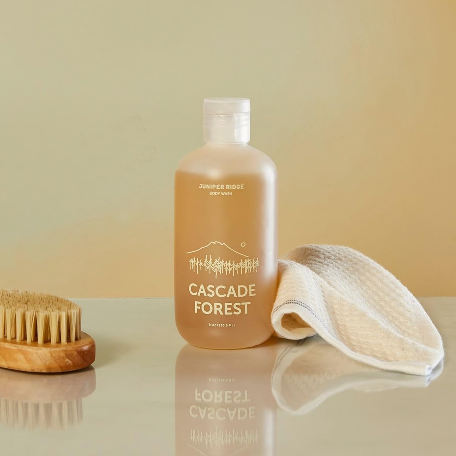 JUNIPER RIDGE Natural Cascade Forest Body Wash - Vegan Castile Soap for Body, Hair & Face | Paraben-Free, Preservative-Free, 8 oz | Perfect for Camping, Travel & Eco-Friendly Home Use