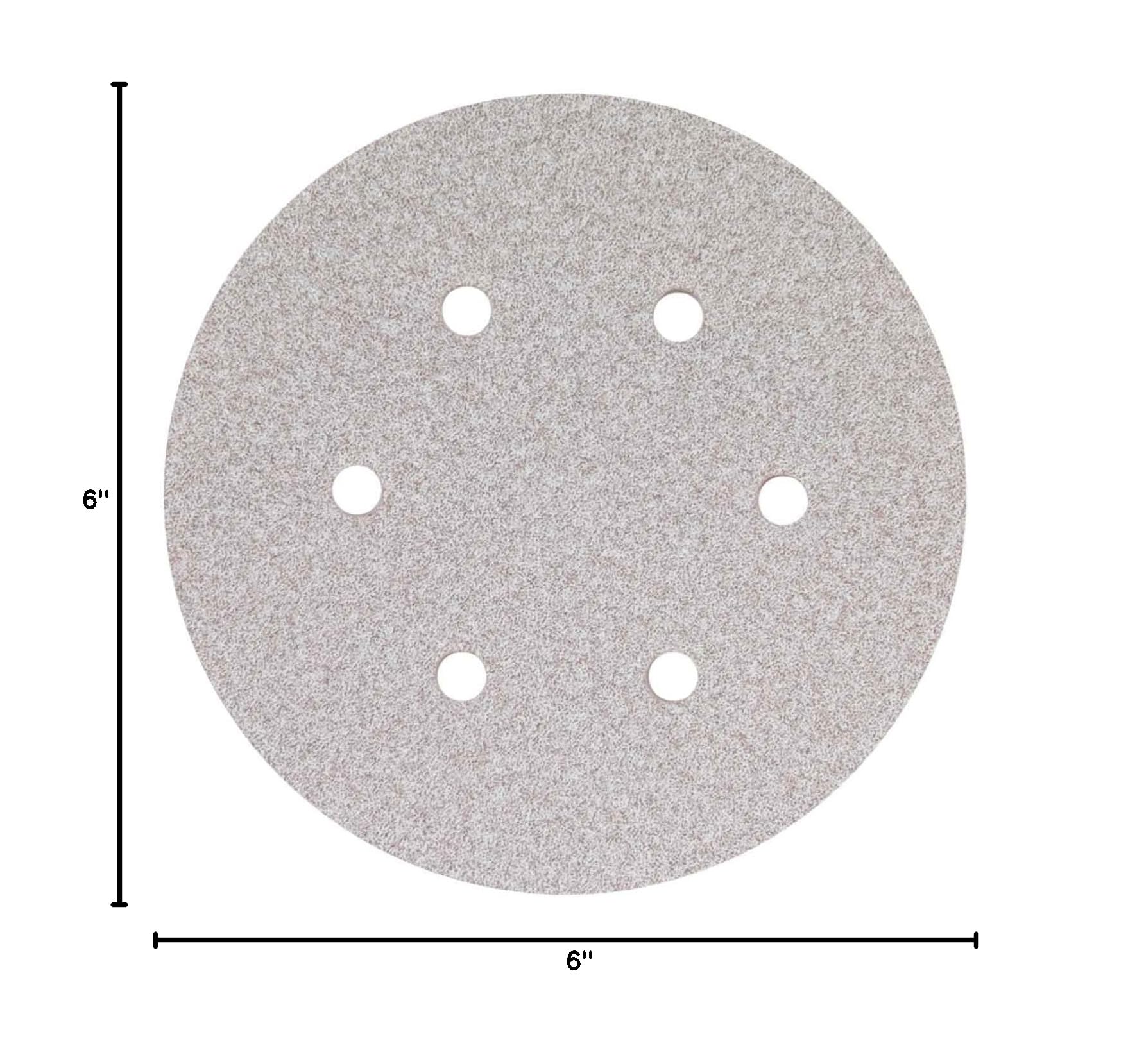 Norton 66261131600 6-Inch A2750P No-Fil Aluminum Oxide Hook & Loop Vacuum Sanding Discs - 100 Pack, P80 Coarse Grit for Woodworking, Metal Polishing & DIY Projects