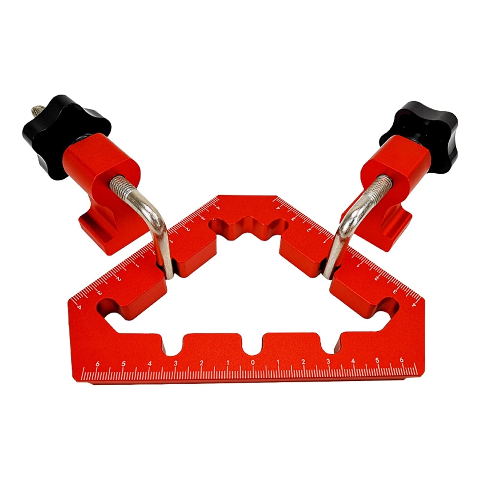 45/90 Degree Woodworking Angle Clamp - 2-Piece Set for Precision Joinery & Splicing | Carpentry Positioning Tool with Ruler for DIY Projects, Furniture Making & Cabinet Assembly (Red)