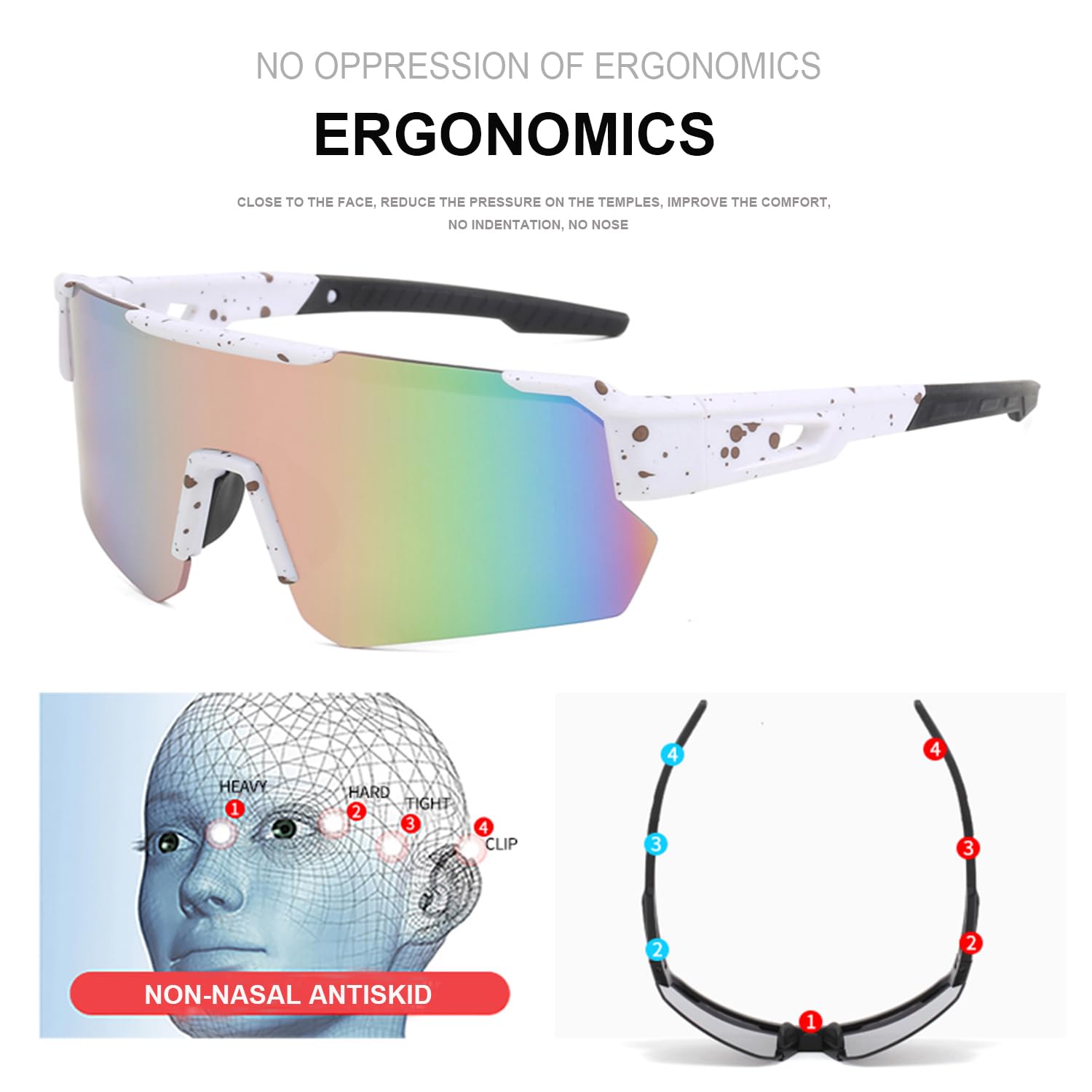 Polarized Cycling Sunglasses for Men & Women - UV400 Protection Sport Sunglasses for Running, Fishing, Golf & Baseball - Durable & Lightweight for Outdoor Activities