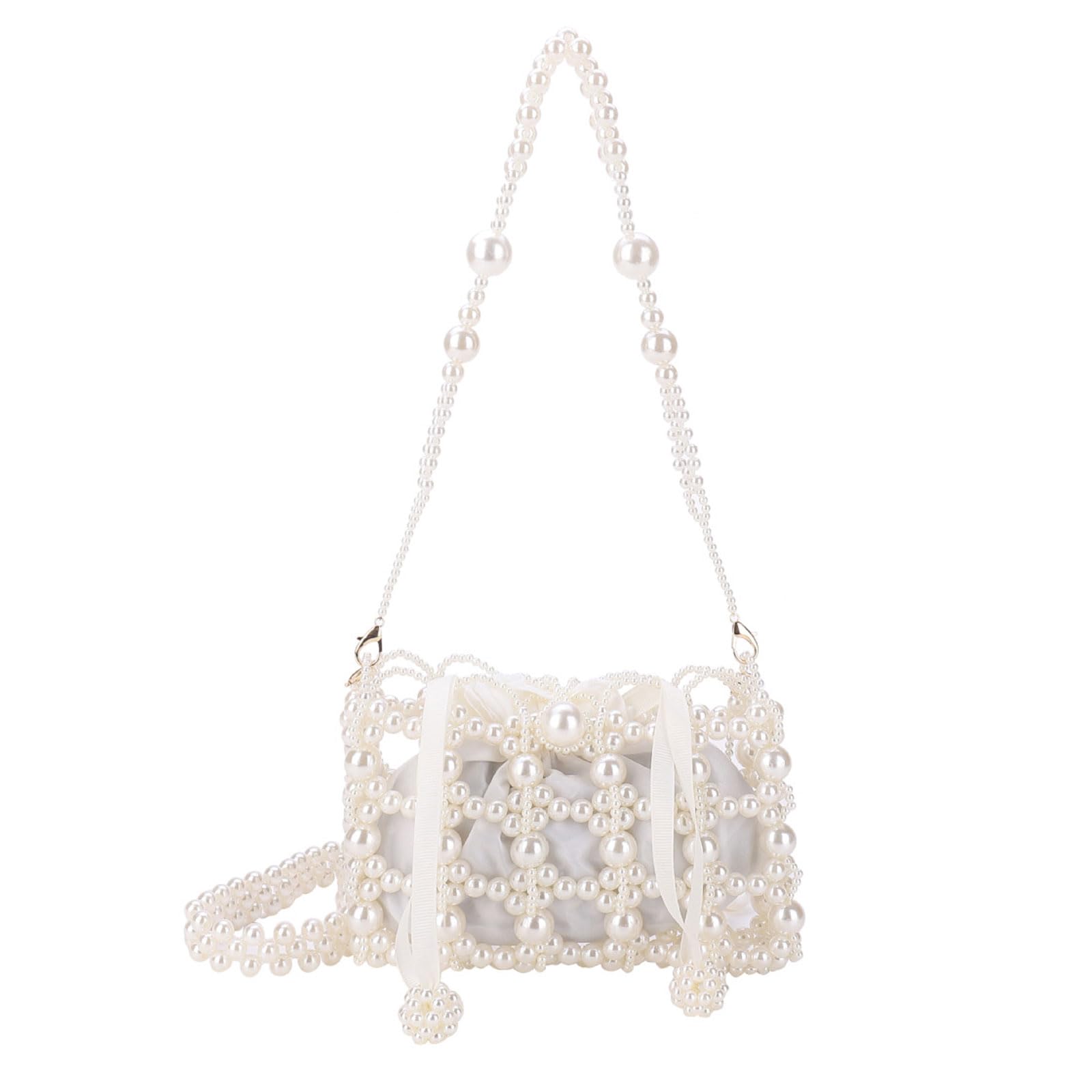 Elegant Artificial Pearl Clutch Bag - Luxury Handmade Evening Purse for Women, Perfect for Party, Wedding, Bridal & Travel | 17