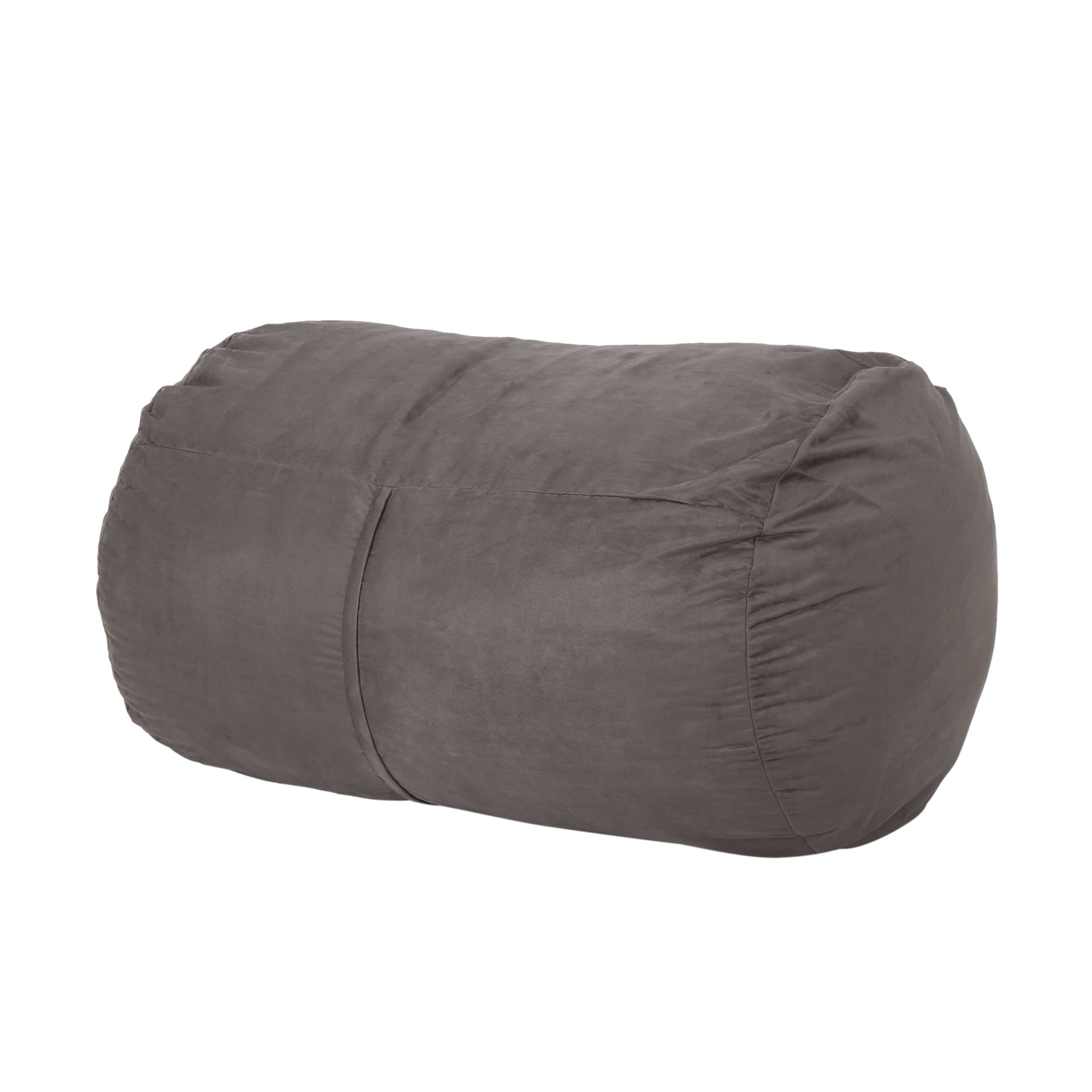 Christopher Knight Home Nyla Fabric Bean Bag - Charcoal Gray Comfortable Lounge Chair for Kids & Adults - Perfect for Living Room, Bedroom, or Game Room Relaxation