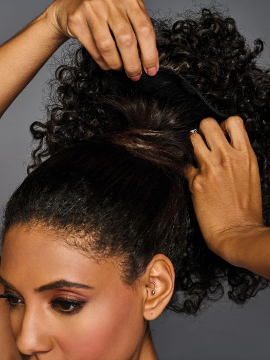 16-Inch Coily Cinched Synthetic Ponytail Hair Extension - Natural Look for Black Women | Perfect for Protective Styles, Everyday Wear & Special Occasions