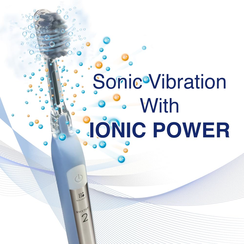 Soladey Rhythm2 Ionic Power Electric Toothbrush with Solar Panel & TiO2 Technology - Eco-Friendly Whitening Toothbrush for Home & Travel Use
