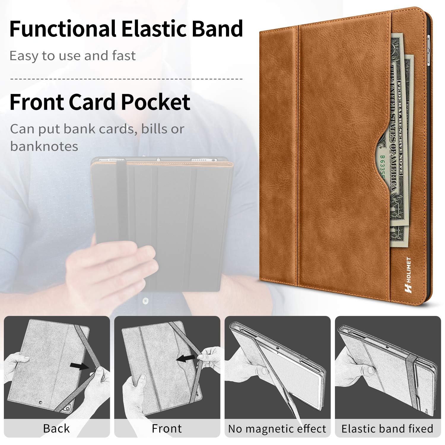 H HOLIMET iPad 9th/8th/7th Generation Case (2021/2020/2019 10.2 Inch) - Shockproof Protective Cover with Pencil Holder, Soft TPU Back & Auto Sleep/Wake Function - Perfect for School, Work and Travel
