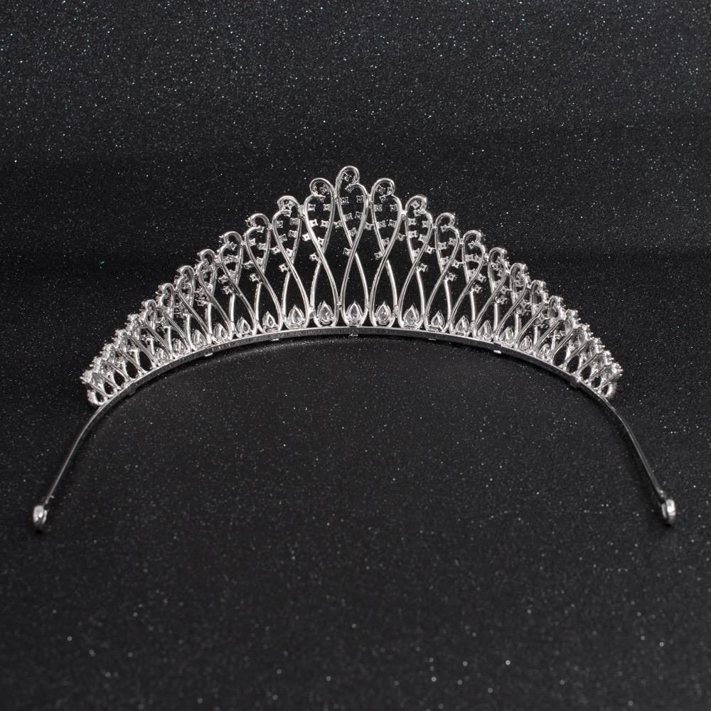 Elegant Cubic Zirconia Wedding Tiara - Bridal Hair Jewelry Crown for Bride (CH10172) | Perfect for Weddings, Prom, Pageants & Special Occasions