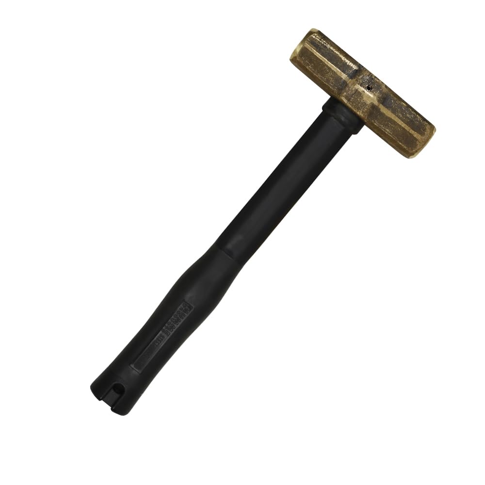 Klein Tools 7HBRFRH10 10-Pound Brass Sledge Hammer with Rubber Handle - Heavy Duty Construction, Demolition, and Metalworking Tool for Professional Contractors and DIY Projects
