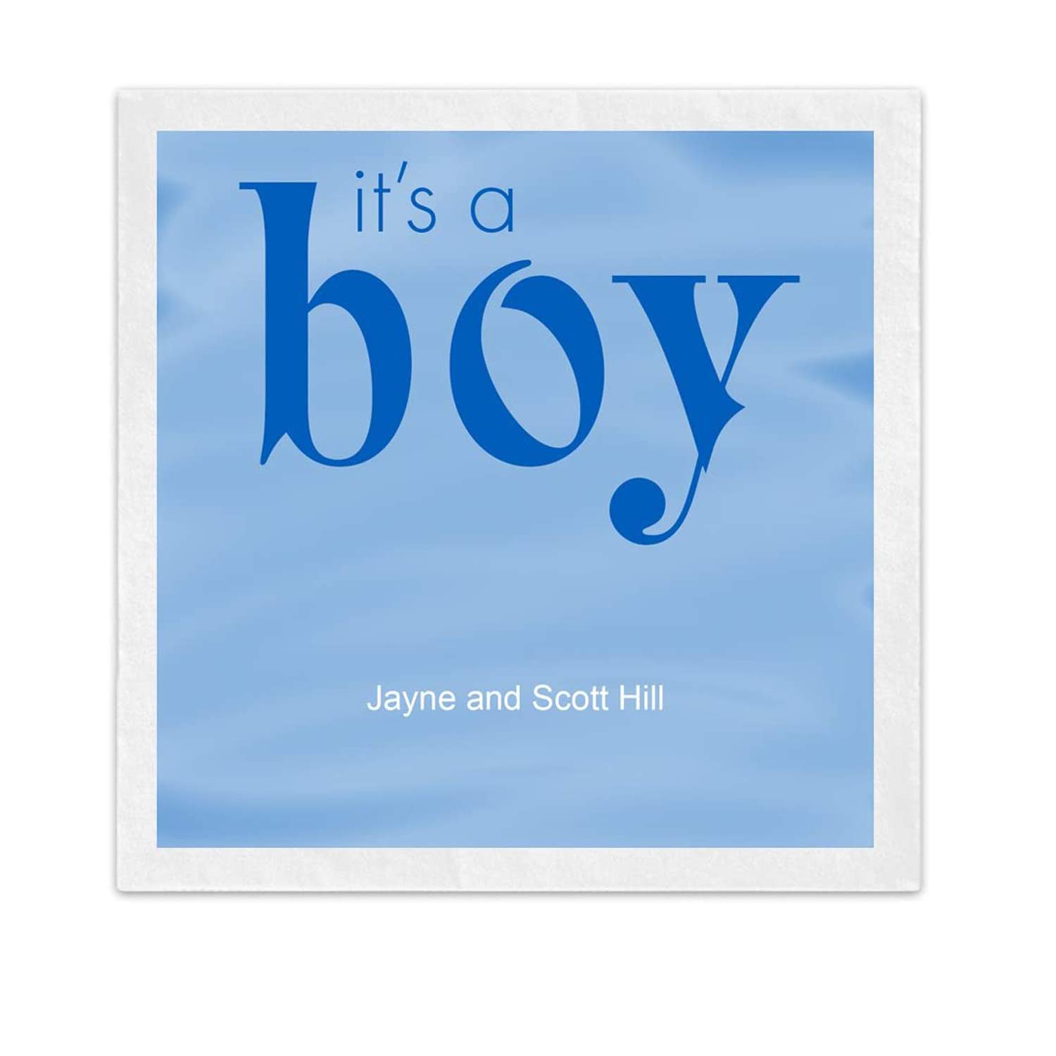 Personalized 'It's A Boy' Cocktail Napkins - 100 Pack, 3-Ply Paper, 4.75