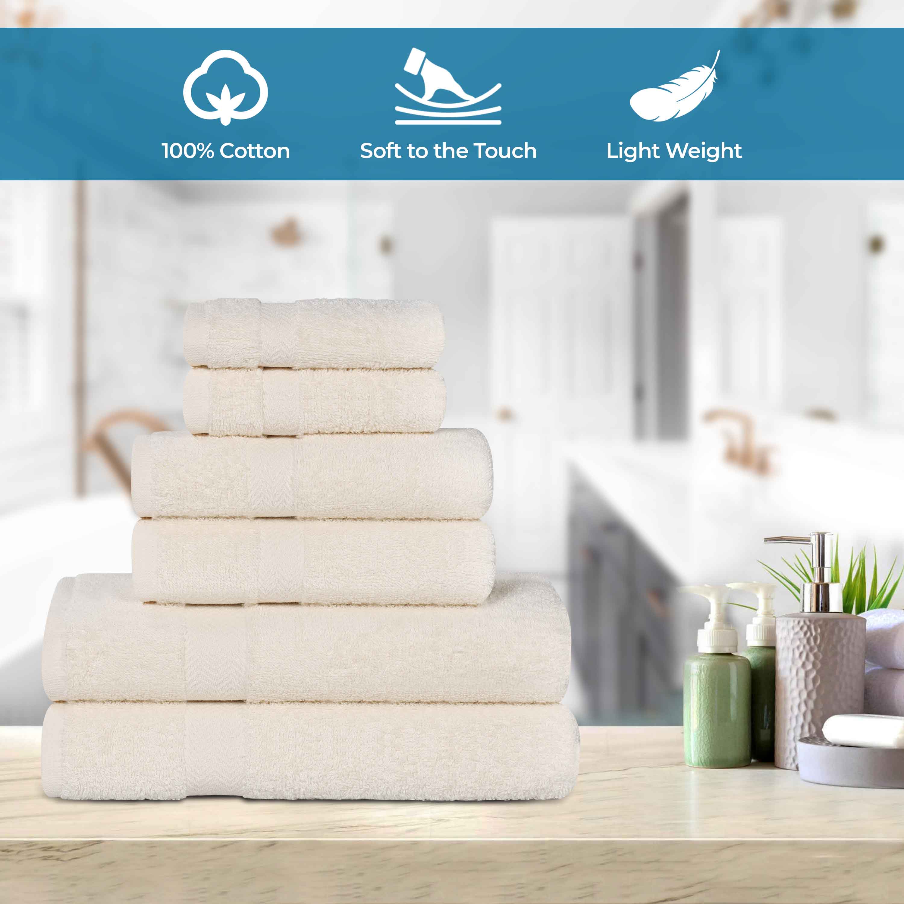 Franklin 100% Cotton Eco-Friendly Bath Towel Set - 12 Piece Soft Absorbent Towels for Bathroom, Spa & Gym Use