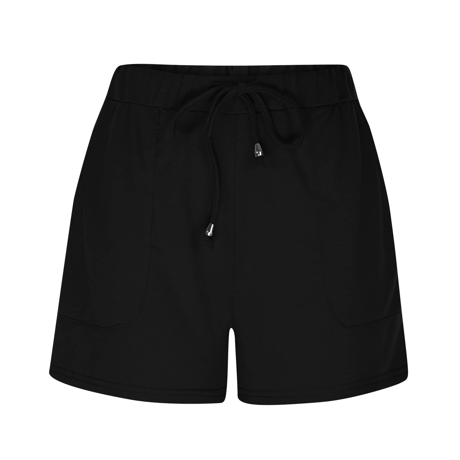 Trendy High Waist Shorts for Women - Summer Casual Lounge Pants with Pockets for Beach & Home