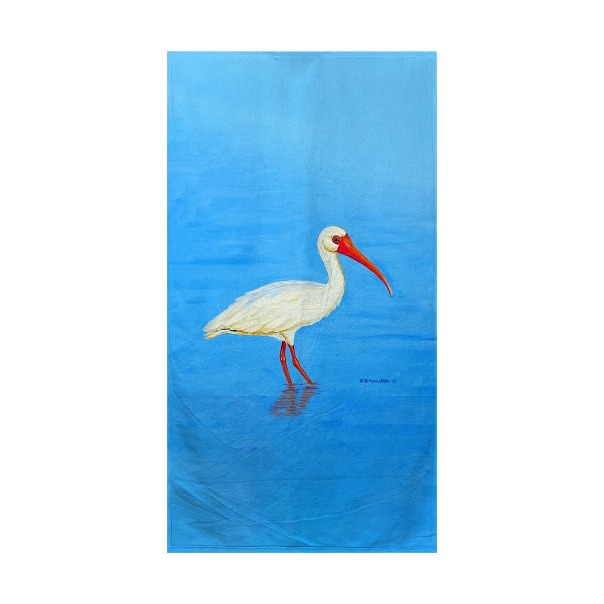 Betsy Drake White Ibis Beach Towel - Large Soft Absorbent Quick-Dry Towel for Pool, Beach, Yoga, Gym & Travel - Perfect Summer Gift