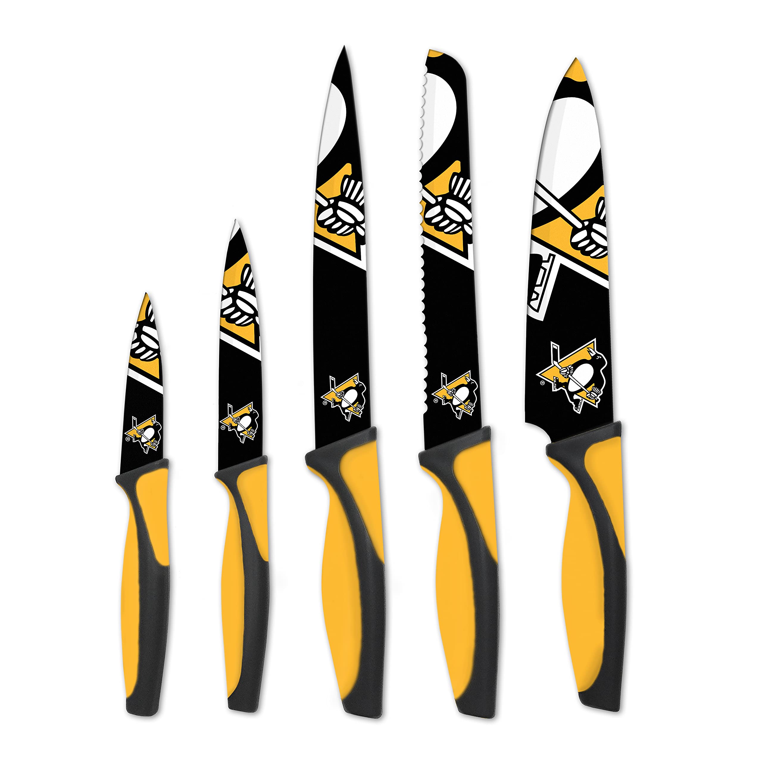 Premium NHL Themed Unisex Kitchen Knife Set - High-Quality Stainless Steel Blades for Slicing, Dicing & Chopping - Perfect for Home Chefs, Sports Fans & Game Day Cooking